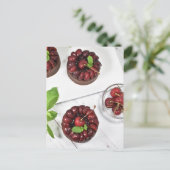 Fotografie Chocolade Cherry Tartlets Briefkaart (Staand voorkant)