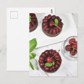Fotografie Chocolade Cherry Tartlets Briefkaart (Voorkant / Achterkant)