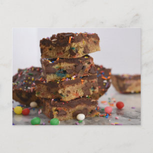 Fotografie Chocolade Chip Cookie Bars Briefkaart