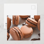 Fotografie Chocolade Macaron, Frans gebak Briefkaart (Voorkant / Achterkant)