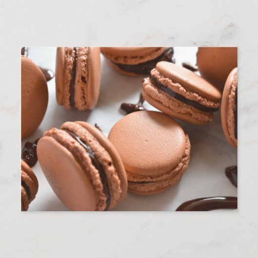 Fotografie Chocolade Macaron, Frans gebak Briefkaart (Voorkant)