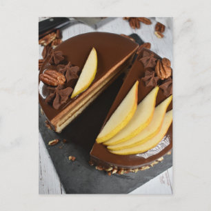 Fotografie Chocolade Pear Entremet Cake Briefkaart