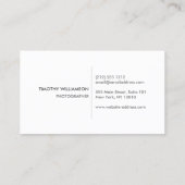 FOTOGRAFIE CIRKELS PATROON IN WIT (Horizontaal) Visitekaartje (Achterkant)