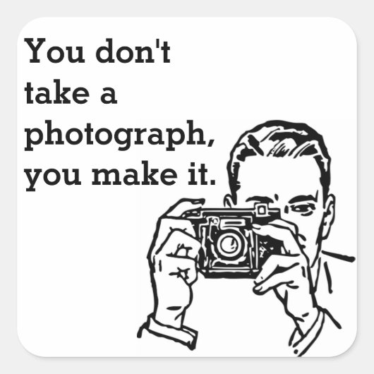Fotografie citaat vierkante sticker (Voorkant)
