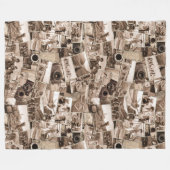  Fotografie Collage Sepia ID1066 Fleece Deken (Voorkant (Horizontaal))