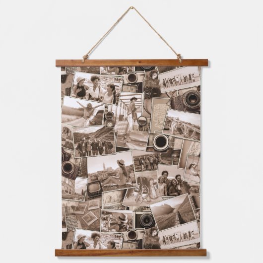  Fotografie Collage Sepia ID1066 Hangend Wandkleed (Voorkant)