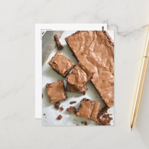 Fotografie donkere chocolade brownies briefkaart