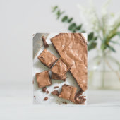 Fotografie donkere chocolade brownies briefkaart (Staand voorkant)