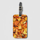 Fotografie - droge herfstbladeren + uw ideeën bagagelabel (Voorkant (verticaal))