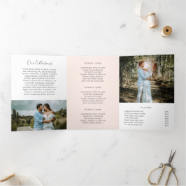 Fotografie Elegant Blush Pink Trifold Brochure Drieluik Kaart