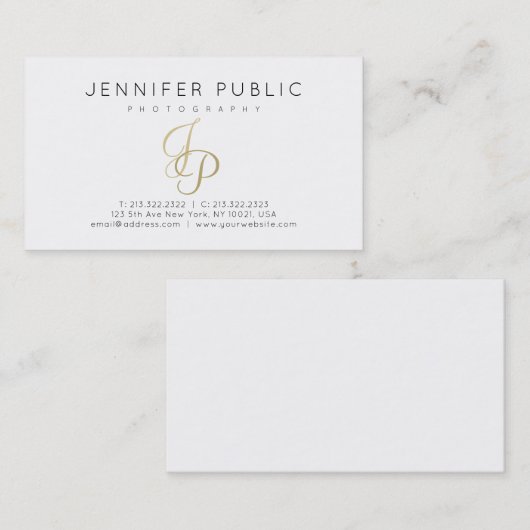 Fotografie Elegant fotograaf Gold Monogram Visitekaartje (Voorkant / Achterkant)