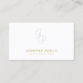 Fotografie Elegant Monogram Plain Gold Text Cool Visitekaartje (Voorkant)
