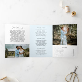 Fotografie Elegant Pastel Blue-drievoudig brochure Drieluik Kaart