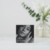Fotografie Elegant Professional Calligrafie Vierkante Visitekaartje (Staand voorkant)