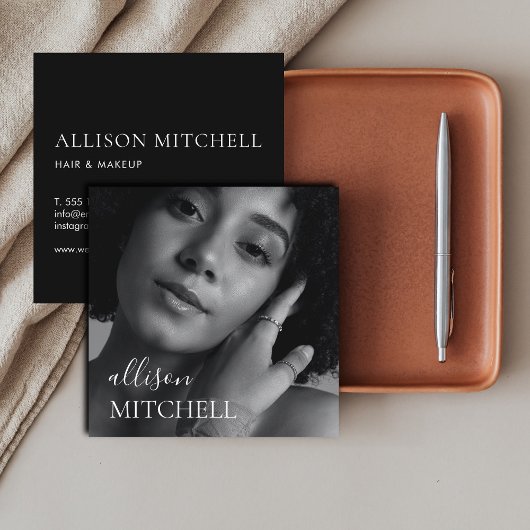 Fotografie Elegant Professional Calligrafie Vierkante Visitekaartje