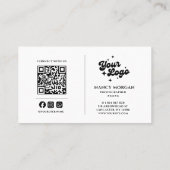 Fotografie Elegant Schrift Foto QR Code Logo Visitekaartje (Achterkant)