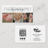 Fotografie Elegant Schrift Foto QR Code Logo Visitekaartje (Voorkant / Achterkant)