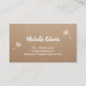 Fotografie Elegante Paardenbloem Rustieke Fotograa Visitekaartje (Achterkant)