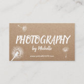 Fotografie Elegante Paardenbloem Rustieke Fotograa Visitekaartje (Voorkant)