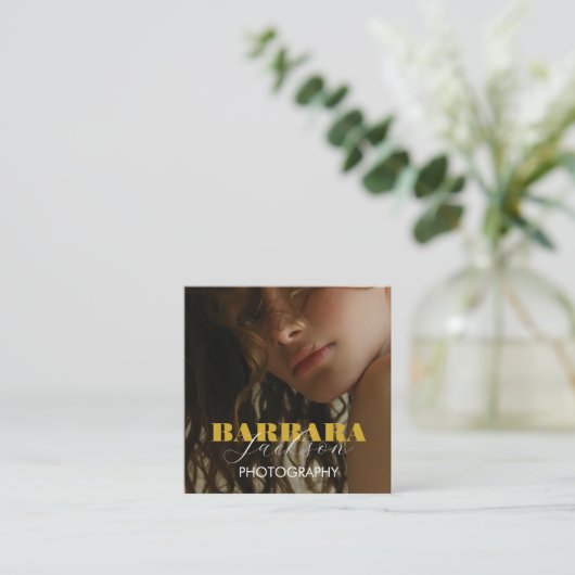 Fotografie Elegante professionele qr code Vierkante Visitekaartje (Staand voorkant)