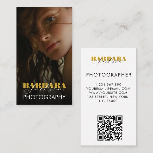Fotografie Elegante professionele qr code Visitekaartje (Voorkant / Achterkant)