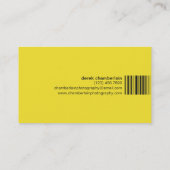 Fotografie en streepjescode - Geel Visitekaartje (Achterkant)