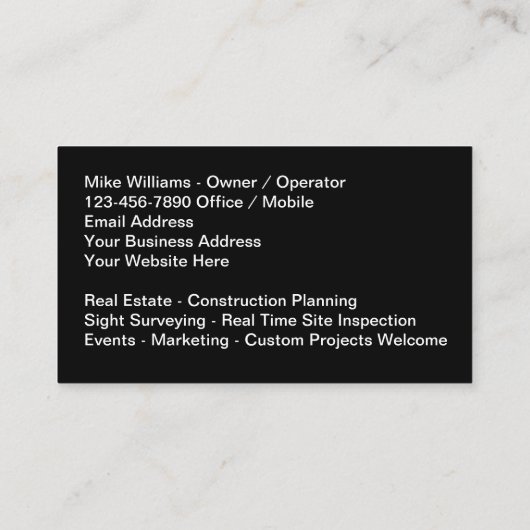 Fotografie en videografie van luchtdrone visitekaartje (Achterkant)