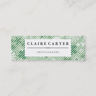 Fotografie Floral Diagonal Stripes Mini Visitekaartje