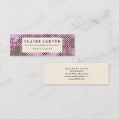 Fotografie Floral Diagonal Stripes Mini Visitekaartje (Voorkant / Achterkant)