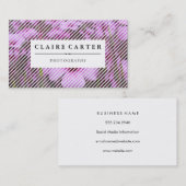 Fotografie Floral Diagonal Stripes Visitekaartje (Voorkant / Achterkant)