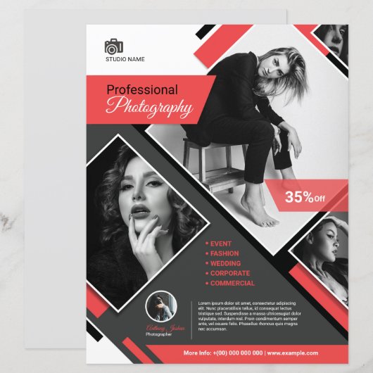 fotografie Flyer Sjabloon (Voorkant / Achterkant)