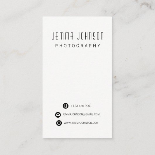 Fotografie Foto Lijst Visitekaartje (Achterkant)