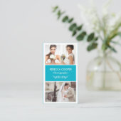 Fotografie Fotocollage - Modern Scuba Blue Visitekaartje (Staand voorkant)