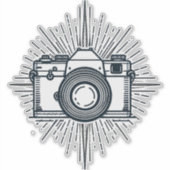 Fotografie Fotograaf Camera Minimal Vintage Sticker (Voorkant)