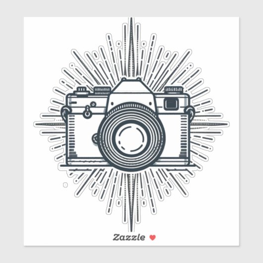Fotografie Fotograaf Camera Minimal Vintage Sticker (Vel)