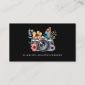 Fotografie Fotograaf Floral Camera Waterverf Visitekaartje (Voorkant)