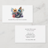 Fotografie Fotograaf Floral Camera Waterverf Visitekaartje (Voorkant / Achterkant)