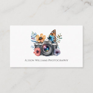 Fotografie Fotograaf Floral Camera Waterverf Visitekaartje