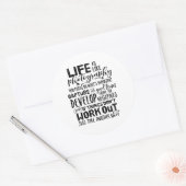 Fotografie fotograaf Inspirerend levenscitaat Ronde Sticker (Envelop)
