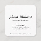 Fotografie fotograaf van hout vierkante visitekaartje (Achterkant)