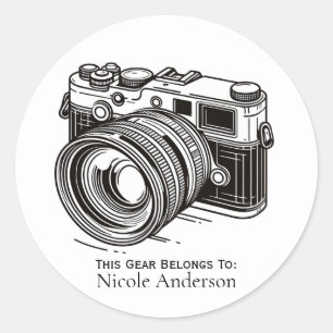 Fotografie Fotograaf Zwart DSLR Camera Ronde Sticker