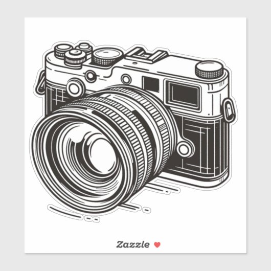 Fotografie Fotograaf Zwart DSLR Camera Sticker (Vel)