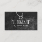 Fotografie Fotografie Camera Rustic Chalkboard Visitekaartje (Voorkant)