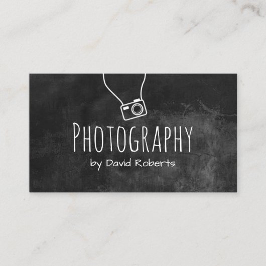 Fotografie Fotografie Camera Rustic Chalkboard Visitekaartje (Voorkant)