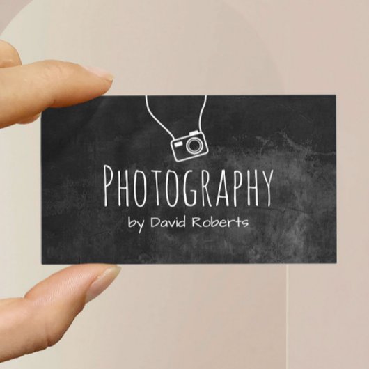 Fotografie Fotografie Camera Rustic Chalkboard Visitekaartje