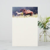 Fotografie galoping paarden briefpapier (Staand voorkant)