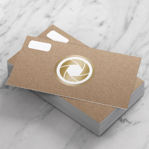 Fotografie Gold Shutter Rustic Kraft fotograaf Visitekaartje