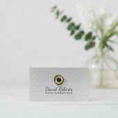 Fotografie Gouden Camera Shutter Logo Professional Visitekaartje (Staand voorkant)