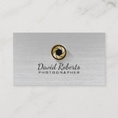 Fotografie Gouden Camera Shutter Logo Professional Visitekaartje (Voorkant)