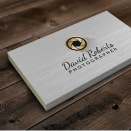 Fotografie Gouden Camera Shutter Logo Professional Visitekaartje